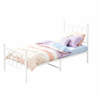 METALLBETT 90/200 cm in Weiß aus Metall mit Lattenrost und Stauraum - Weiß, Metall (90/200cm) - Flora Grace