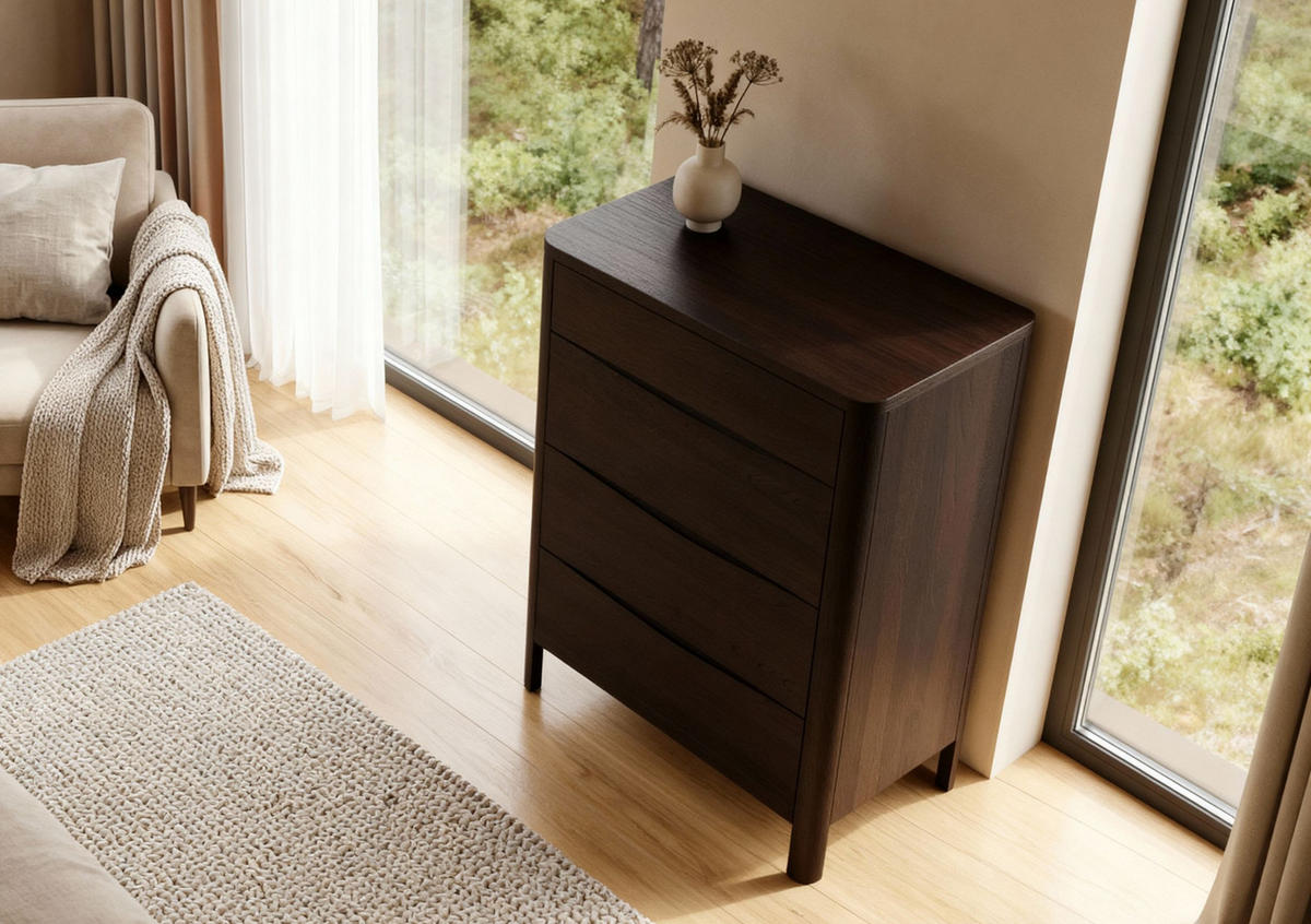 HOLZKOMMODE Modena Low 80, Palisanderfarbe - Wengefarben, Holz/Buchenholz (80.4/106.3/45cm) - Visby