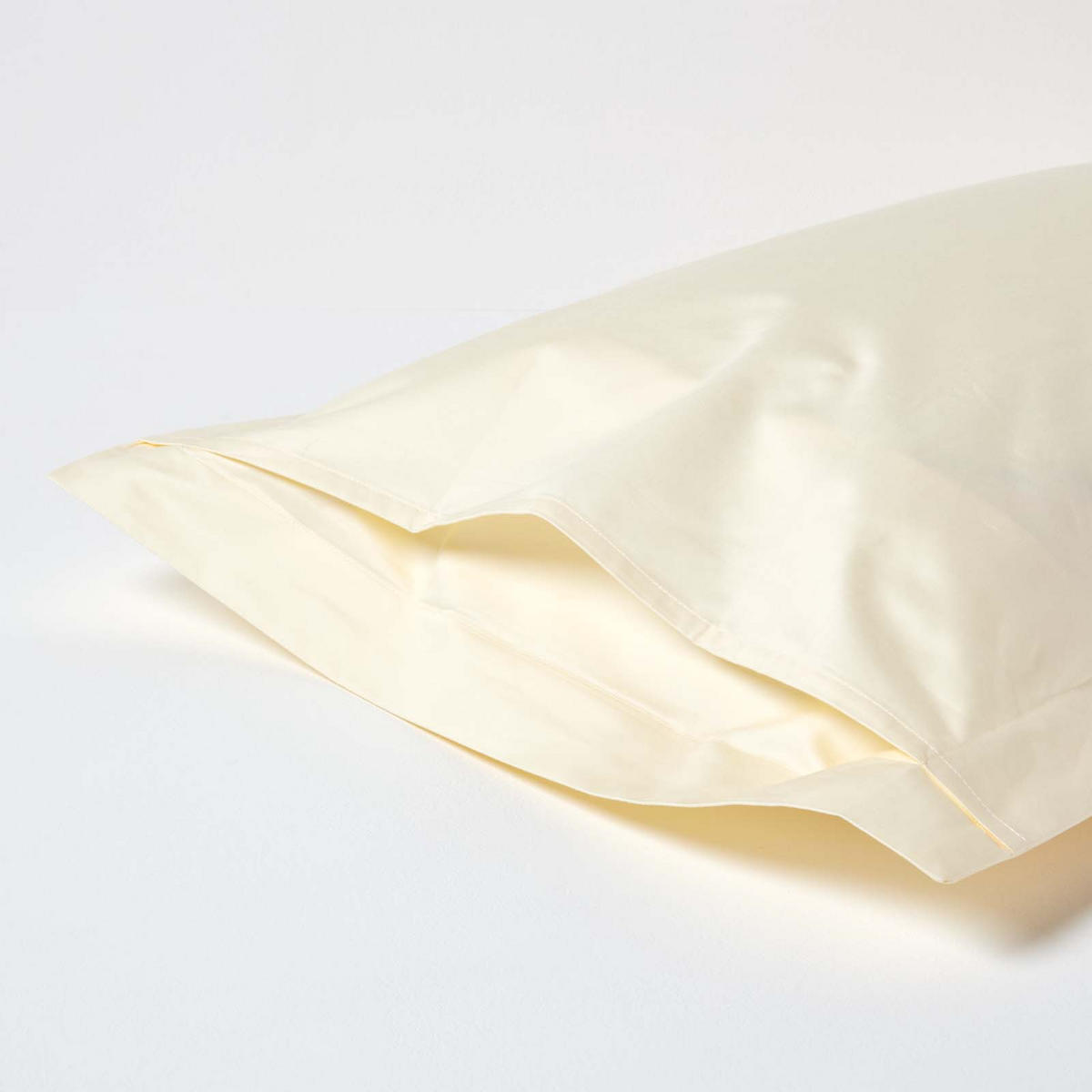 KISSENBEZUG Stehsaum Premium, Ägyptische Baumwolle, Fadendichte 1000 - Creme, Textil (48/74cm) - Homescapes