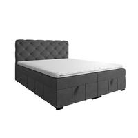 BOXBETT Gisel - Dunkelgrau, Holzwerkstoff/Textil (180/200cm) - Fun Möbel