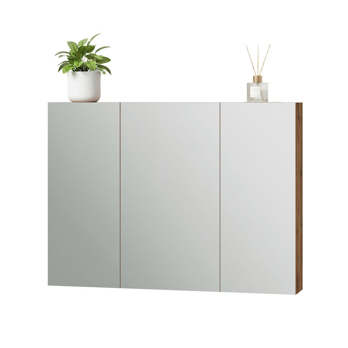 BADSPIEGELSCHRANK Lotta Eiche 99.7 x 73.2 cm mit 3 Türen - Eichefarben, Holzwerkstoff (99.7/73.2/16cm) - Vicco