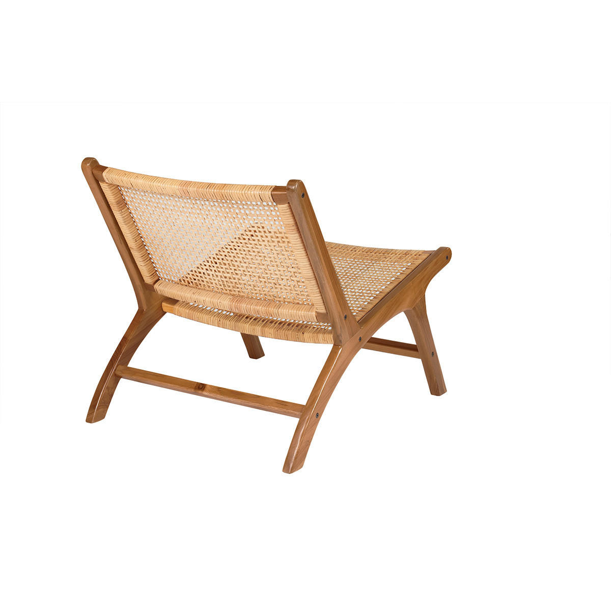 SESSEL Teakholz Naturfarben Rattan HAMMA - Braun, Holz (78/70/65cm) - Miliboo