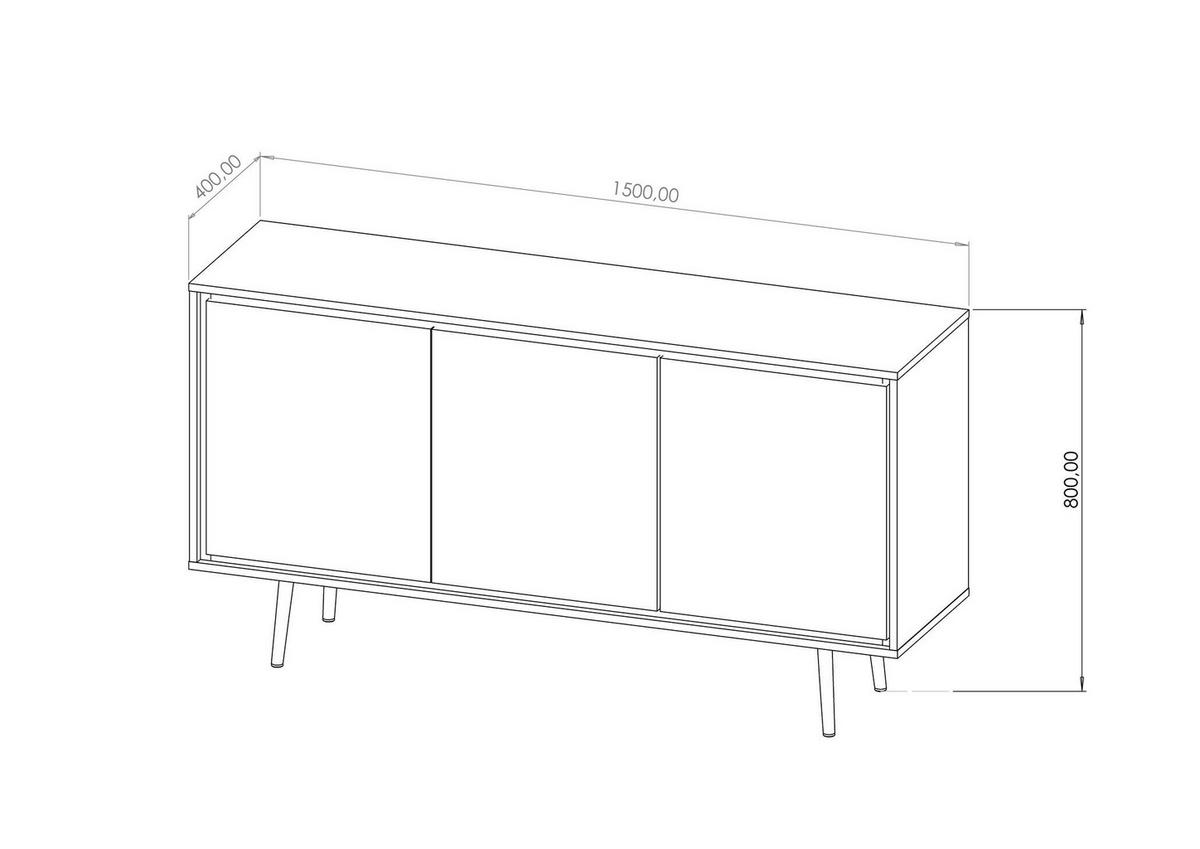 KOMMODE Torina Kaschmir, Türkommode mit Goldbeine - Kaschmir/Goldfarben, Holzwerkstoff/Metall (150/80/40cm) - Bettso
