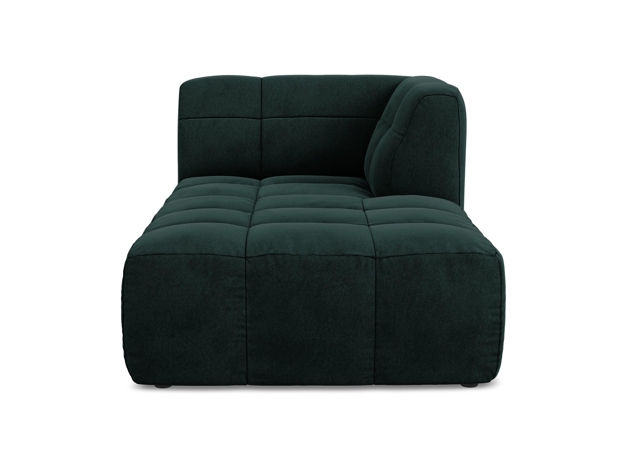 SOFAELEMENT Rechts Samt Stoff Grün - Salbeigrün/Schwarz, Holzwerkstoff/Kunststoff (101/77/175cm) - Makamii