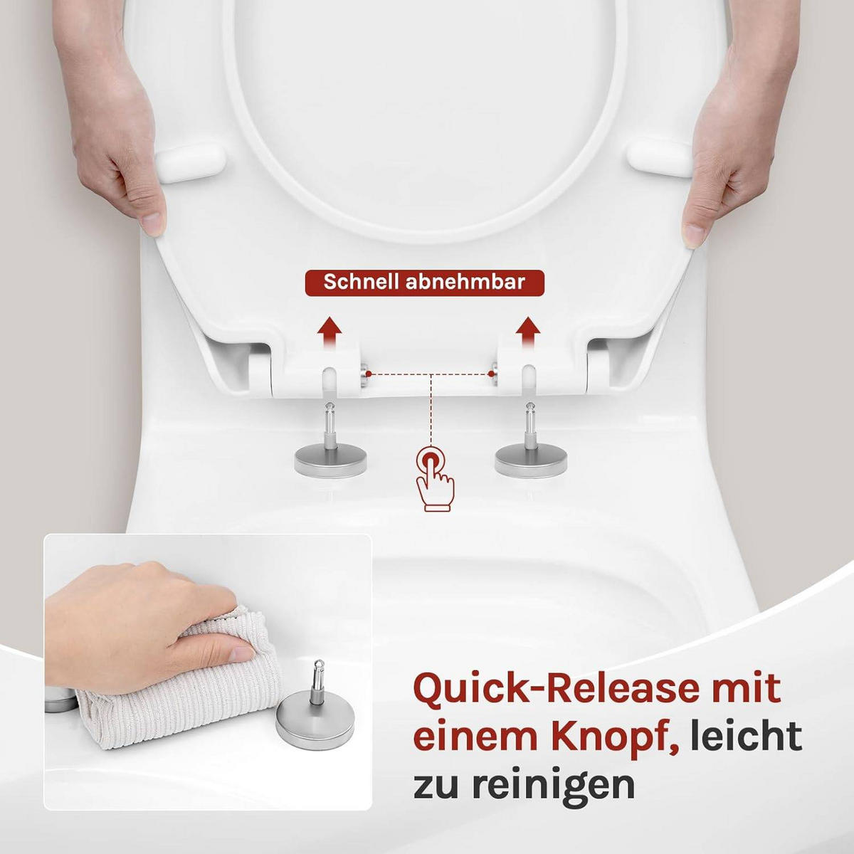 WC SITZ mit Absenkautomatik, Antibakteriell Oval - Weiß, Kunststoff (37/2.51/45cm) - Woltu