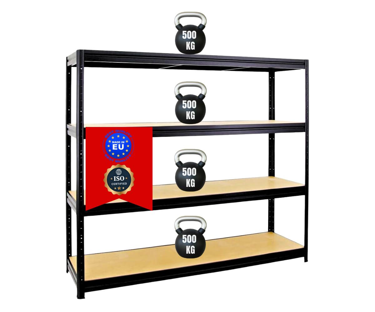 SCHWERLASTREGAL Dino 180x180x60 cm Fachlast 500 kg Schwarz - Schwarz, Metall (180/180/60cm) - PROREGAL