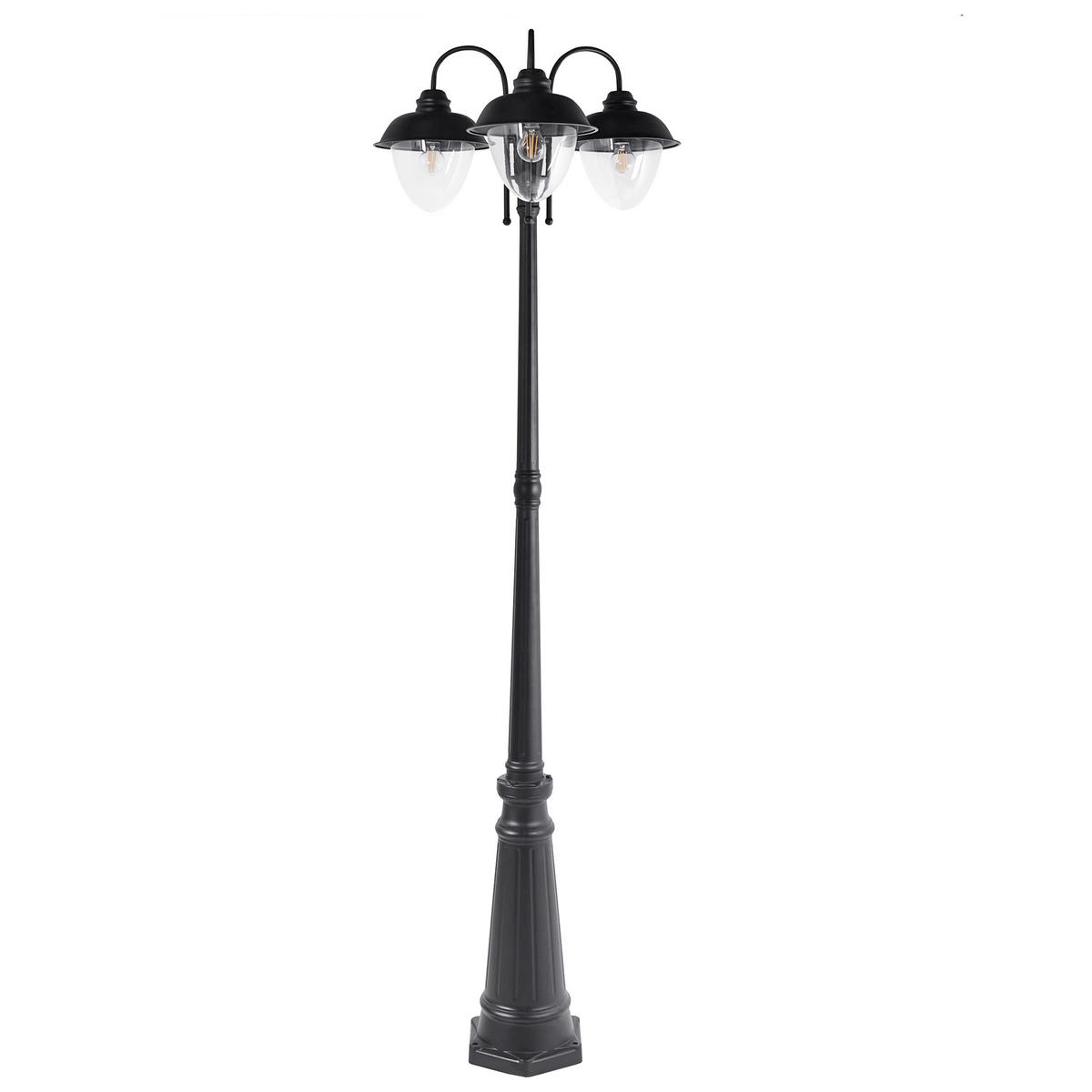 AUSSENLATERNE Schwarz Banka - Schwarz, Metall (26/70/209cm) - Beliani