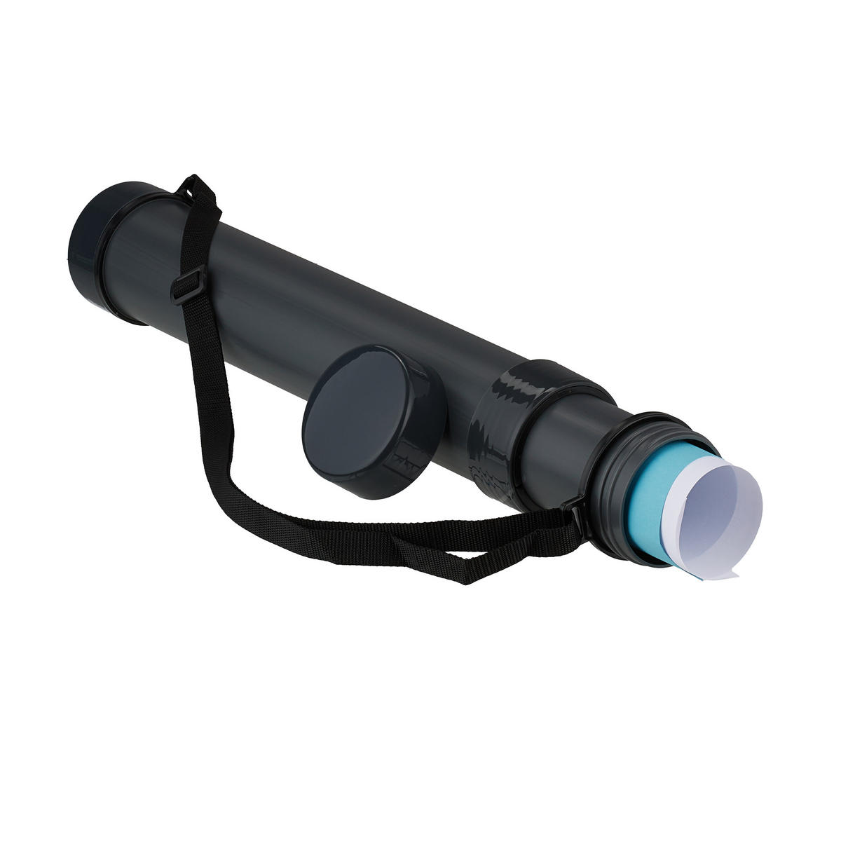 POSTERROLLE - Schwarz, Kunststoff (9/85/9cm) - Relaxdays