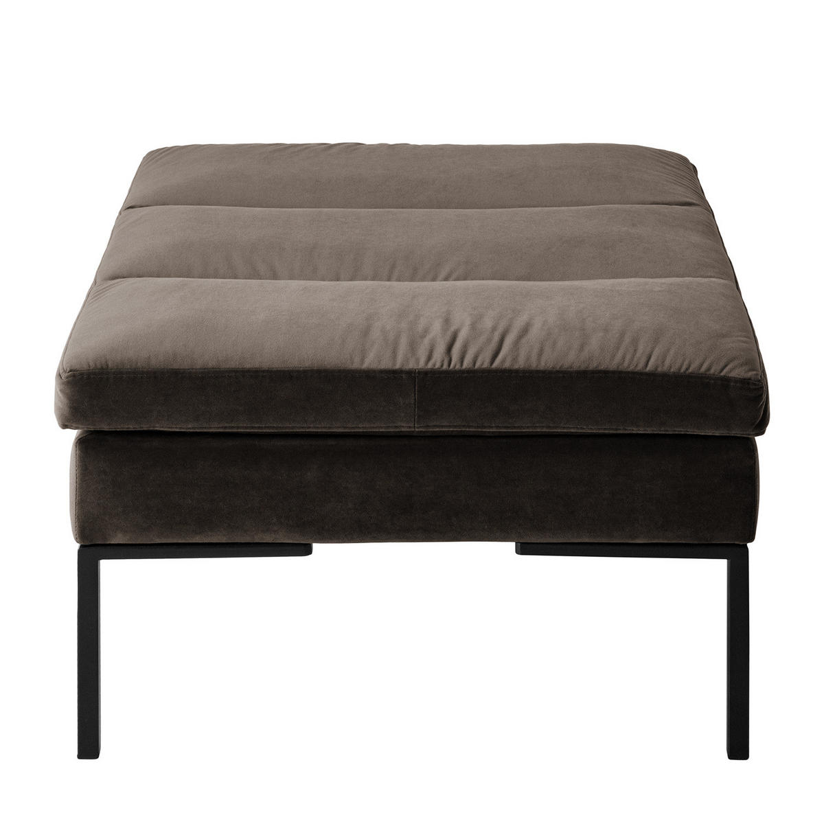 POLSTERHOCKER - Taupe/Chromfarben, Textil/Metall (108/40/69cm) - home24