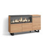 SIDEBOARD Highboard, Elektrokamin XXL, eiche, 158/35/87cm - Eichefarben, Holzwerkstoff (158/87/35cm) - Skraut Home