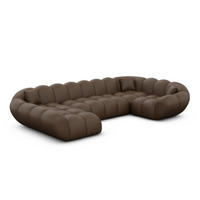 WOHNLANDSCHAFT Liva Dunkelbraun Kunstleder U-Form XL Links - Dunkelbraun, Kunststoff (323/70/193cm) - VAROYAL