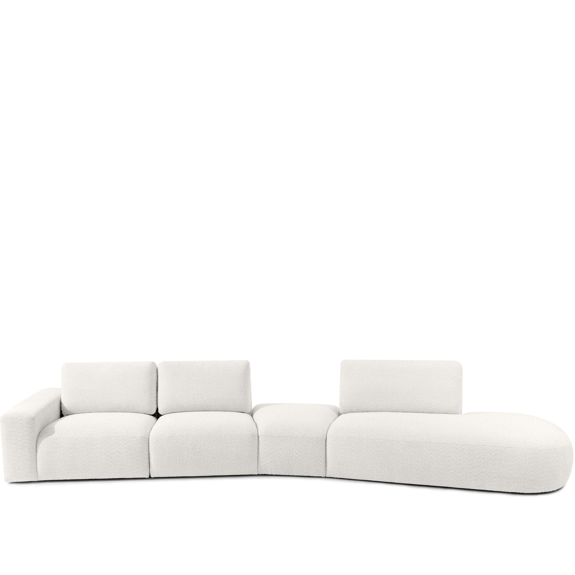 5-SITZER ECKSOFA ZUCCO Boucle rechts, Ecru - Ecru, Textil (430/84/105cm) - KONSIMO®