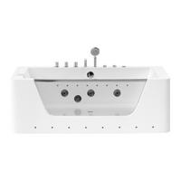 WHIRLPOOLBADEWANNE - 1 Person - Glas, Acryl - Weiß - - Weiß, Glas/Kunststoff (170/58/85cm) - Vente-Unique