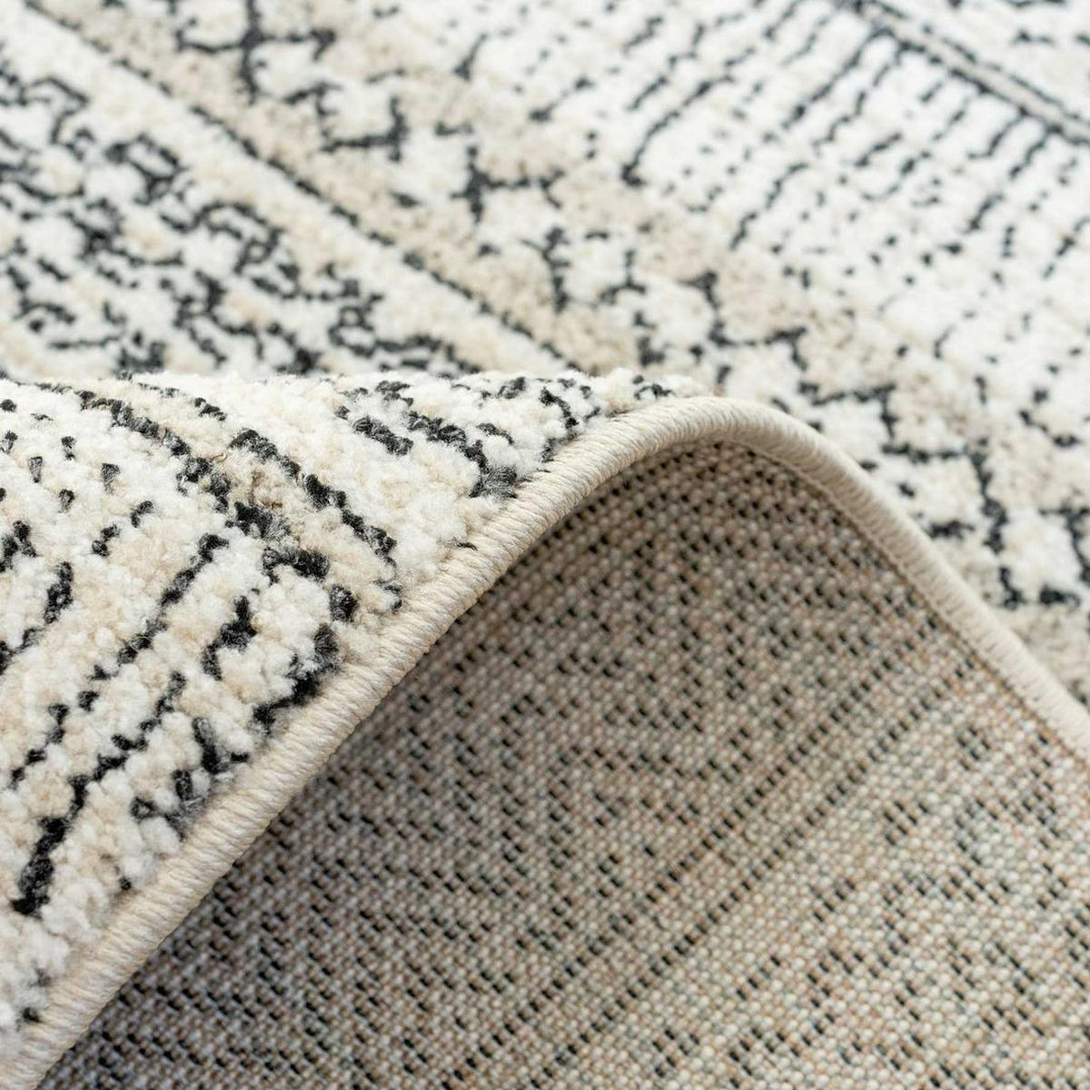 VINTAGE-TEPPICH Medini Stax Grau - Grau, Textil (201/290cm) - Kukoon Rugs