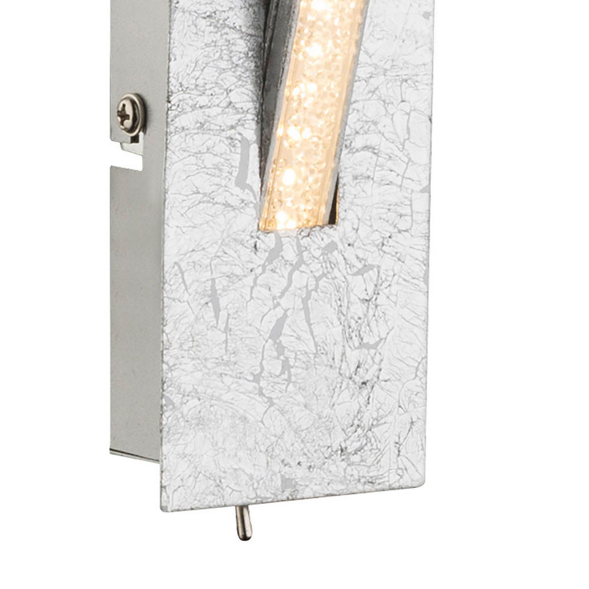 LED WANDLEUCHTE Fuego Silber Kristalloptik - Silberfarben, Metall (6.2/10.5/35cm) - Globo Lighting