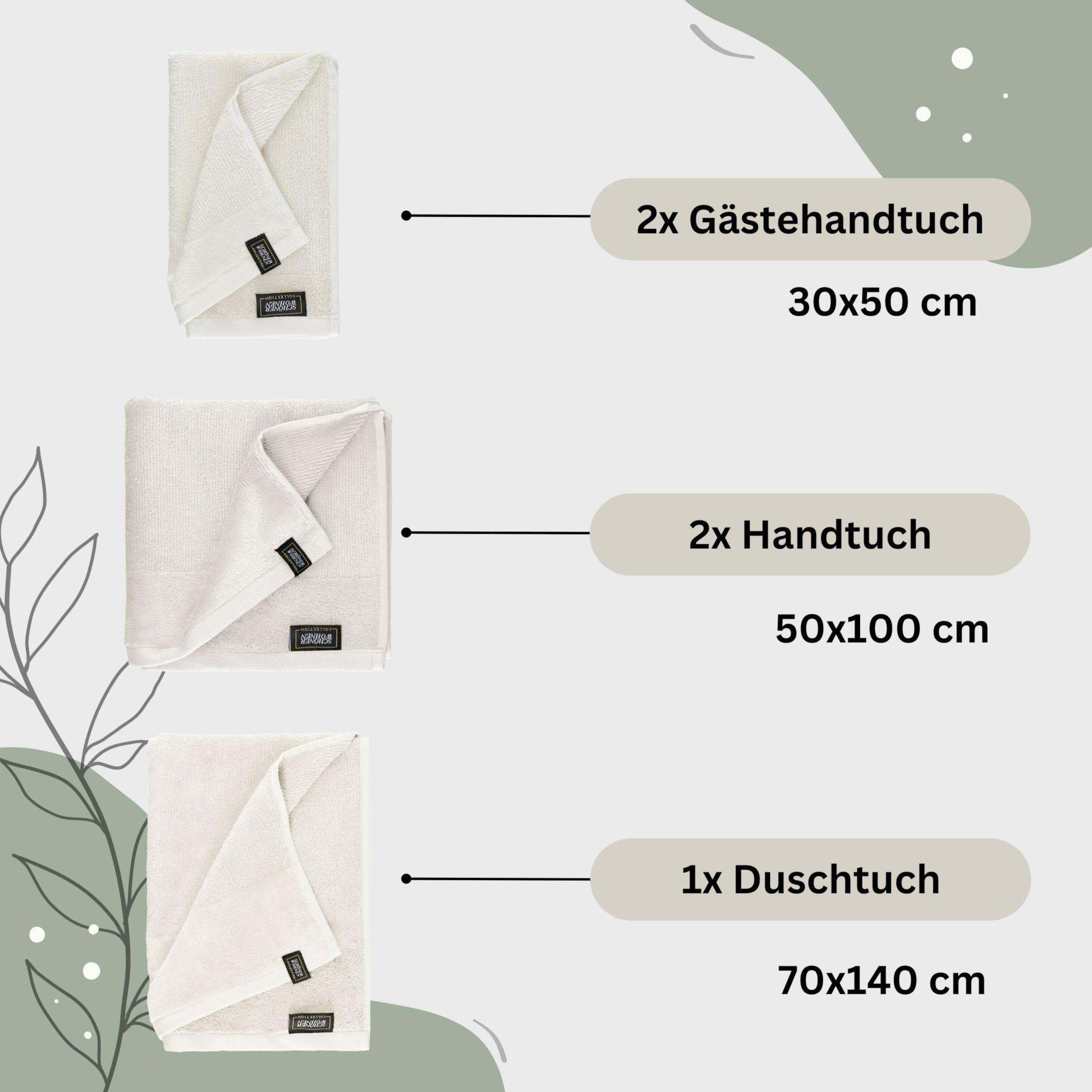 HANDTUCH SET SENSE 5tlg. - Weiß, Textil (50/100cm) - Schöner Wohnen