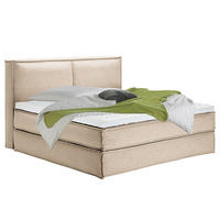 BOXSPRINGBETT mit Kopfteil - Premium - Beige, Textil (200/220cm) - home24