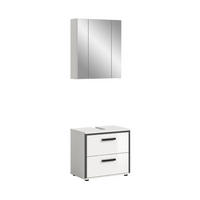 BAD-SET KOJAK 2-tlg. (B/H/T: ca. 60/188/37 cm) in weiß/weiß hochglanz - Weiß, Holzwerkstoff (60/188/37cm)