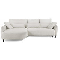 ECKSOFA Oblivio Cremeweiß Chenille - Creme/Schwarz, Textil/Metall (285/200cm) - Selsey