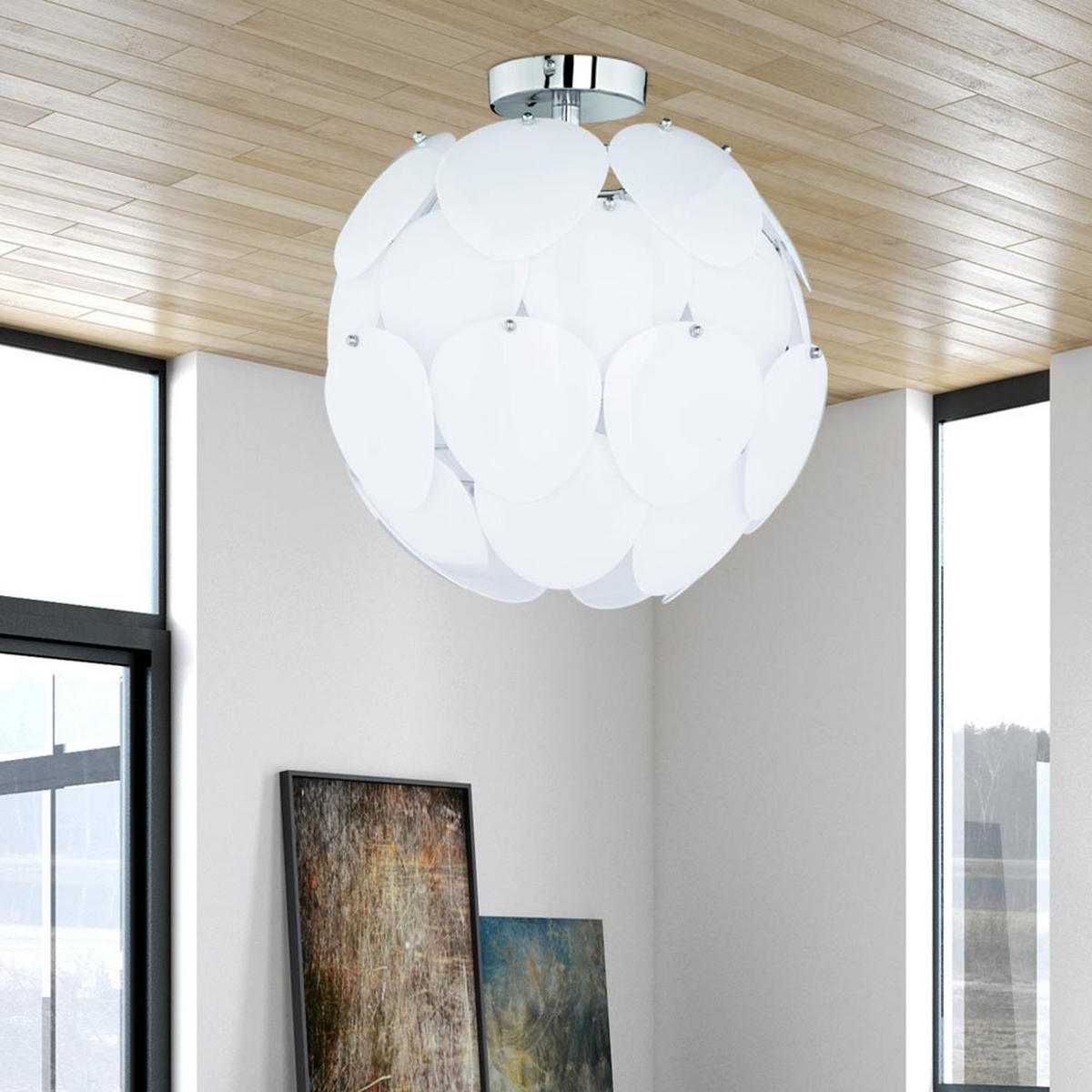 LED DECKENLEUCHTE Kugel Silber - Silberfarben, Metall (40/40/40cm)