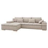 ECKSOFA Bangkok Premium, Seite: Links - Silberfarben/Naturfarben, Holz/Textil (310/175cm) - MIRJAN24