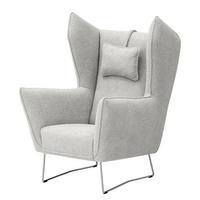 SESSEL - Chromfarben/Hellgrau, Textil/Metall (80/112/92cm) - home24