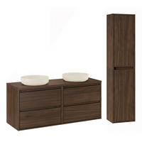 BADMÖBEL 120cm Edmé 2er-Set Holz - Braun, Holzwerkstoff (120/52.2/46cm) - Petits-meubles