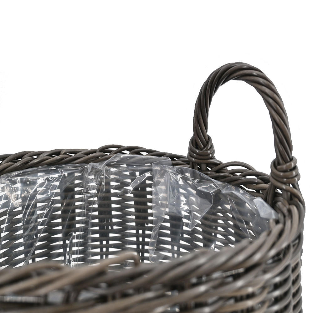 PFLANZKÖRBE 2er Set, Rattan, braun - Braun, Kunststoff (40cm) - dasmöbelwerk