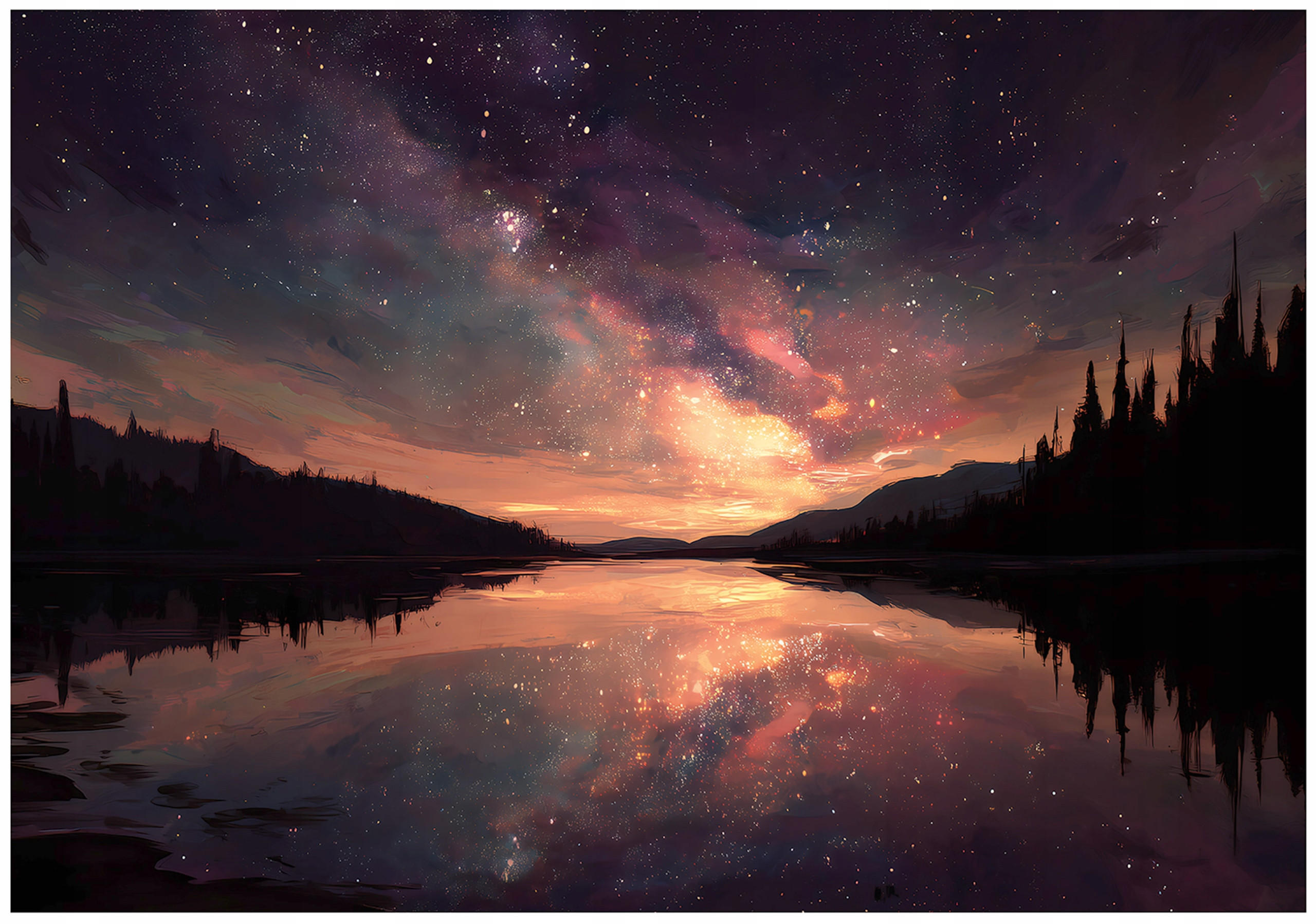 Wallarena FOTOTAPETA: Jezero Příroda Fialová 250x175 cm