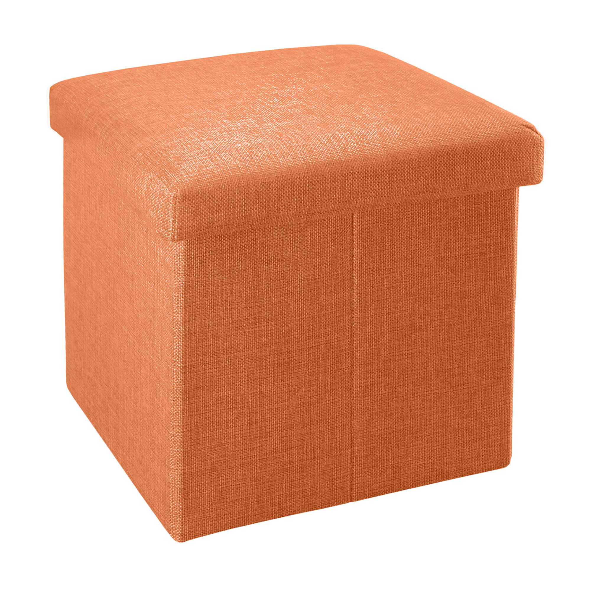 SITZBOX mit Stauraum 30/30/30 cm (Orange) - Orange, Textil (38/38/38cm) - Intirilife