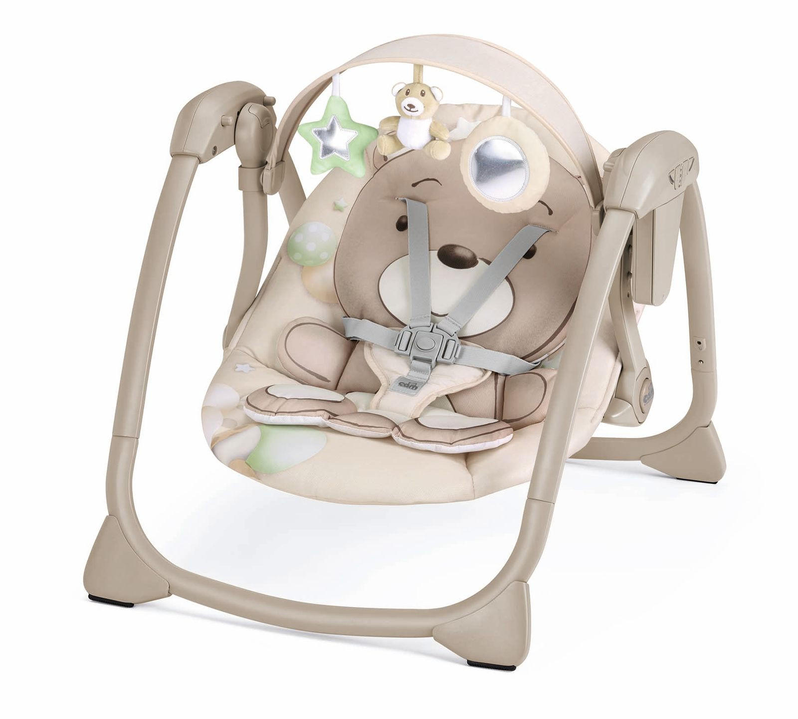 SCHAUKEL Wippe mit Spielzeugstange Midi | für 0-9 kg | Beige | 15 Melodien, 5 Naturgeräusche - Beige, Kunststoff (74/60/64cm) - Cam il Mondo del Bambino S.p.A.
