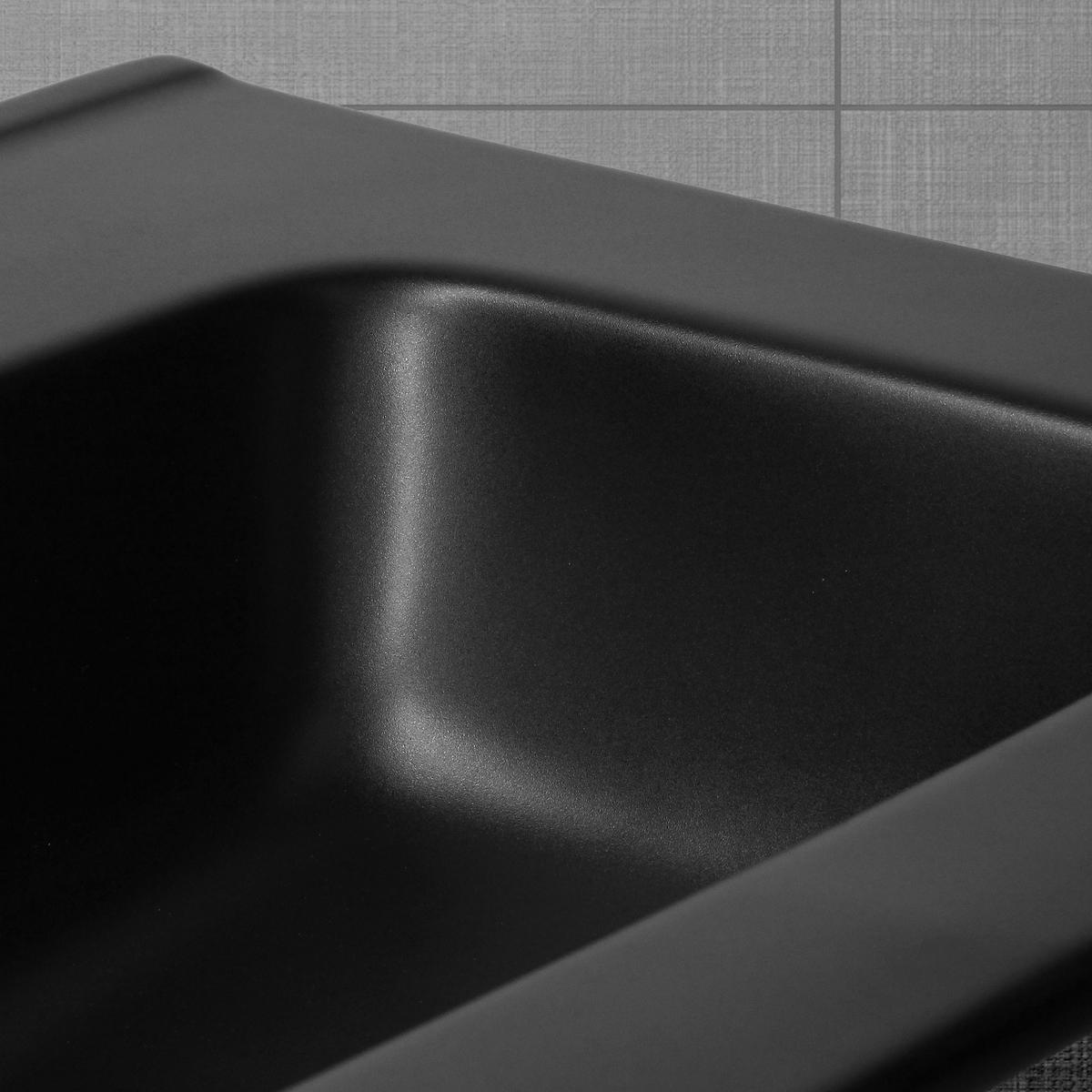 WASCHBECKEN - Schwarz, Keramik (46/16.5/61cm) - ML-DESIGN