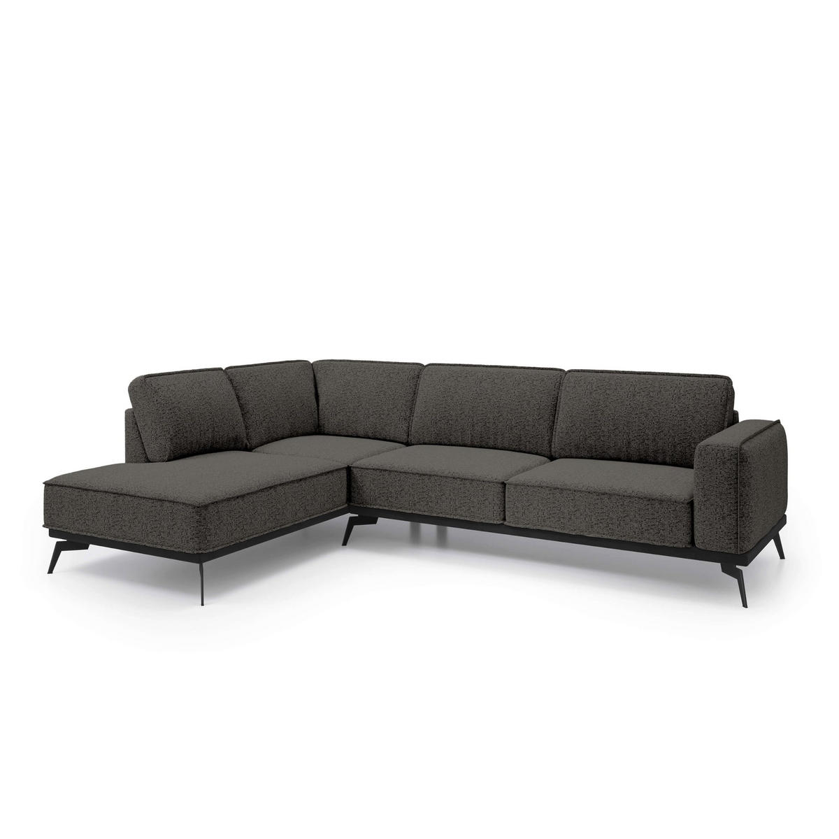 ECKSOFA Rosalia Braun - Braun, Textil (293/90/200cm) - Pillovely