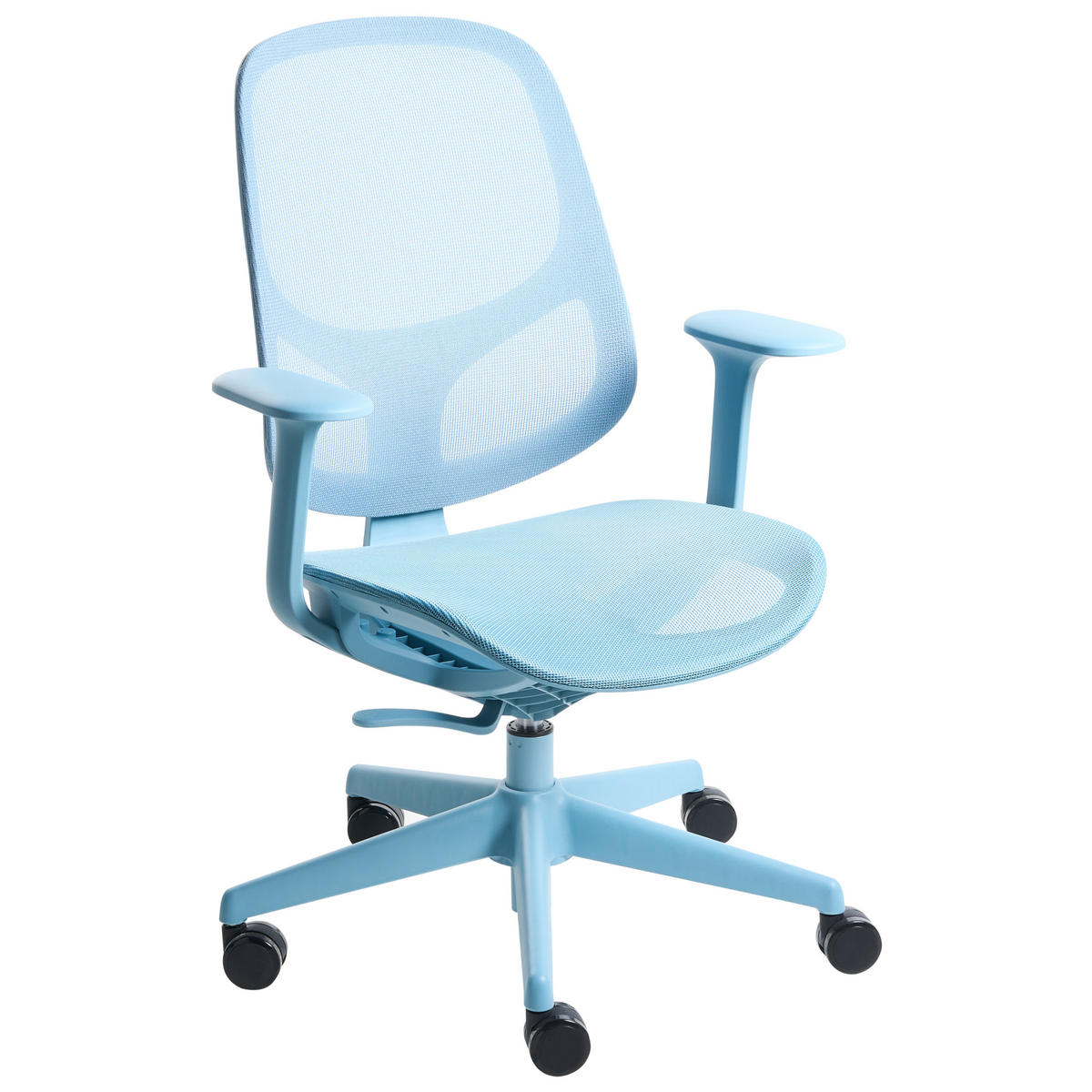 BÜROSTUHL Hellblau Aeri - Hellblau, Textil (60/93/60cm) - Beliani
