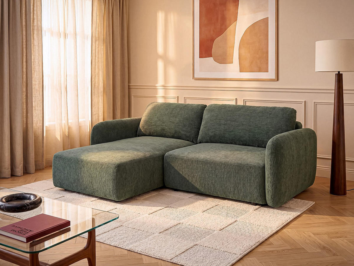 SCHLAFSOFA - 4 Personen - stoff - tannengrün Plufati - Waldgrün, Textil (230/83/165cm) - Vente-Unique