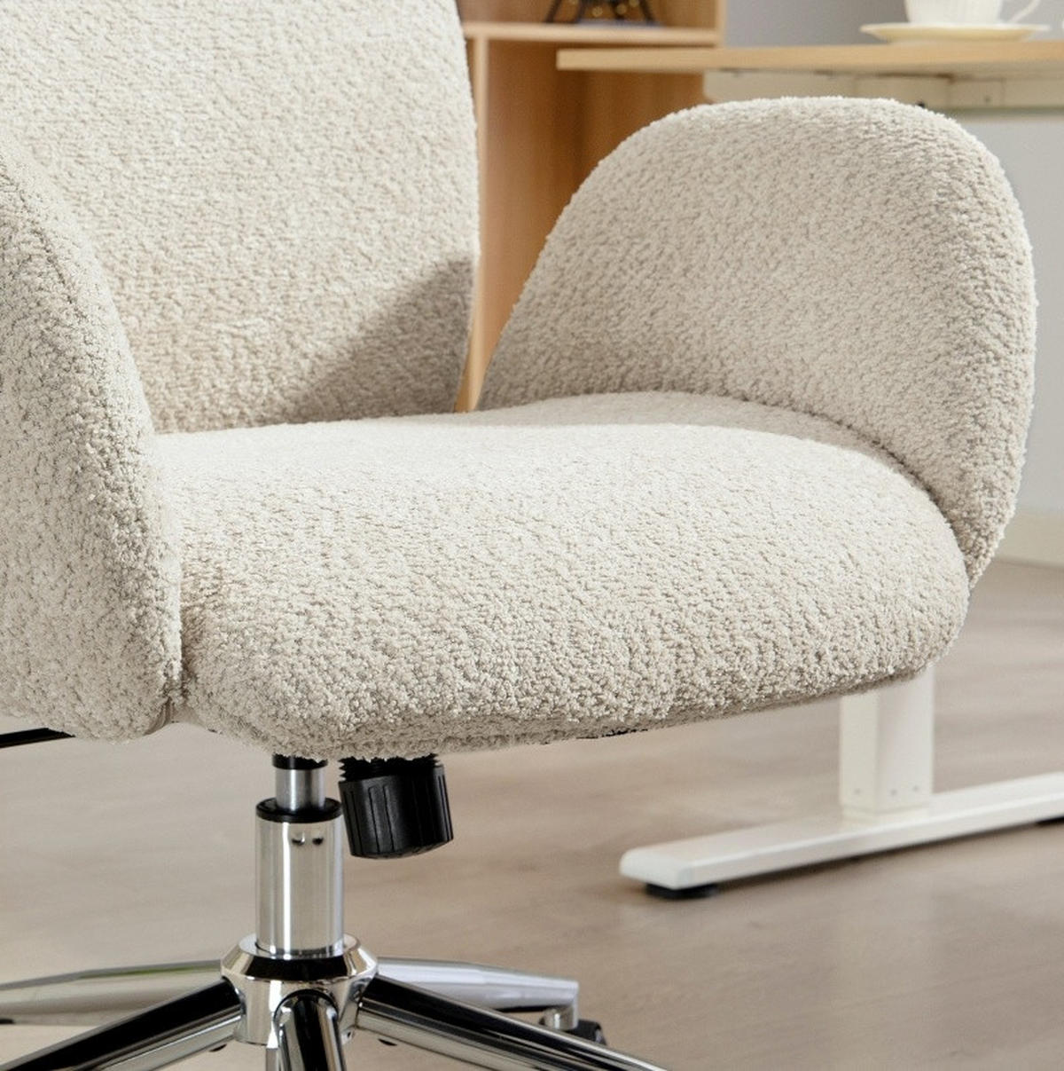 BÜROSTUHL höhenverstellbar mit Kopfstütze Polyester Light Gray - Hellgrau, Kunststoff (65/123/75cm) - Meubliv