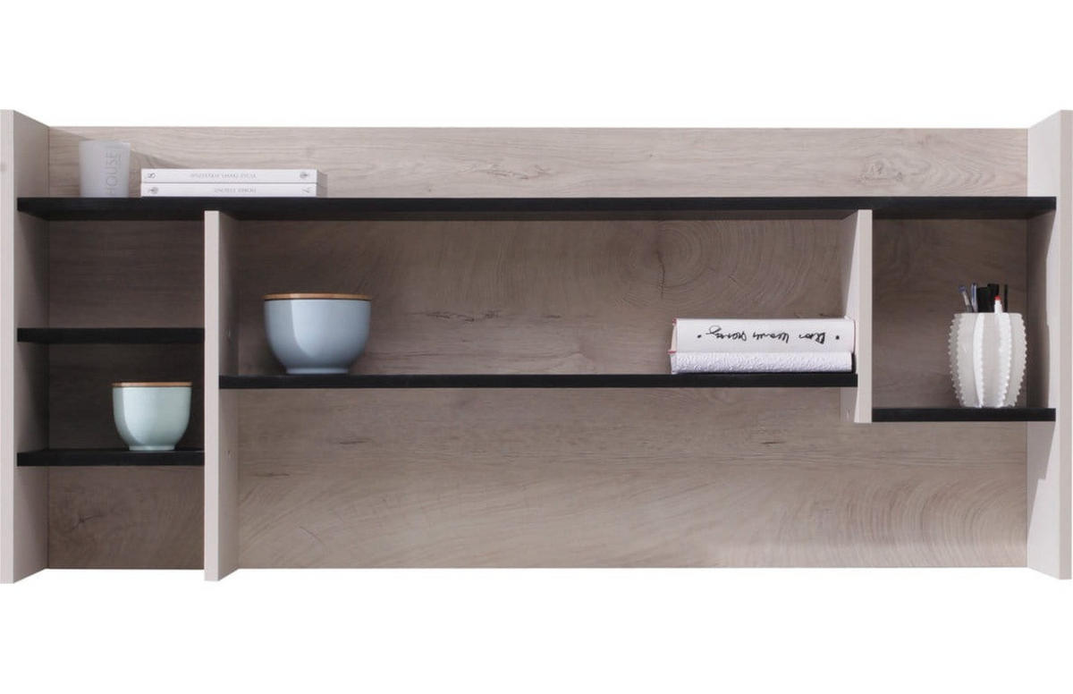 SCHLAFZIMMER Set 7-tlg. – PLANET System – Sonoma / Schwarz - Sonoma Eiche, Holzwerkstoff (90/190/90cm) - hi-markt