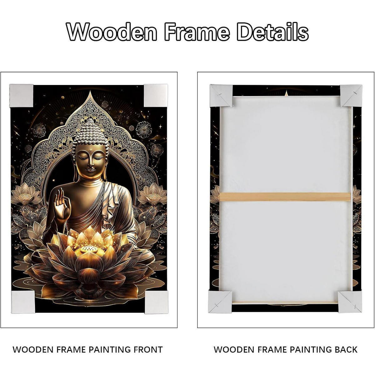 LEINWANDBILD Buddha mit Lotusblumen 30 x 40 cm - Bronzefarben, Textil (40/0.5cm)