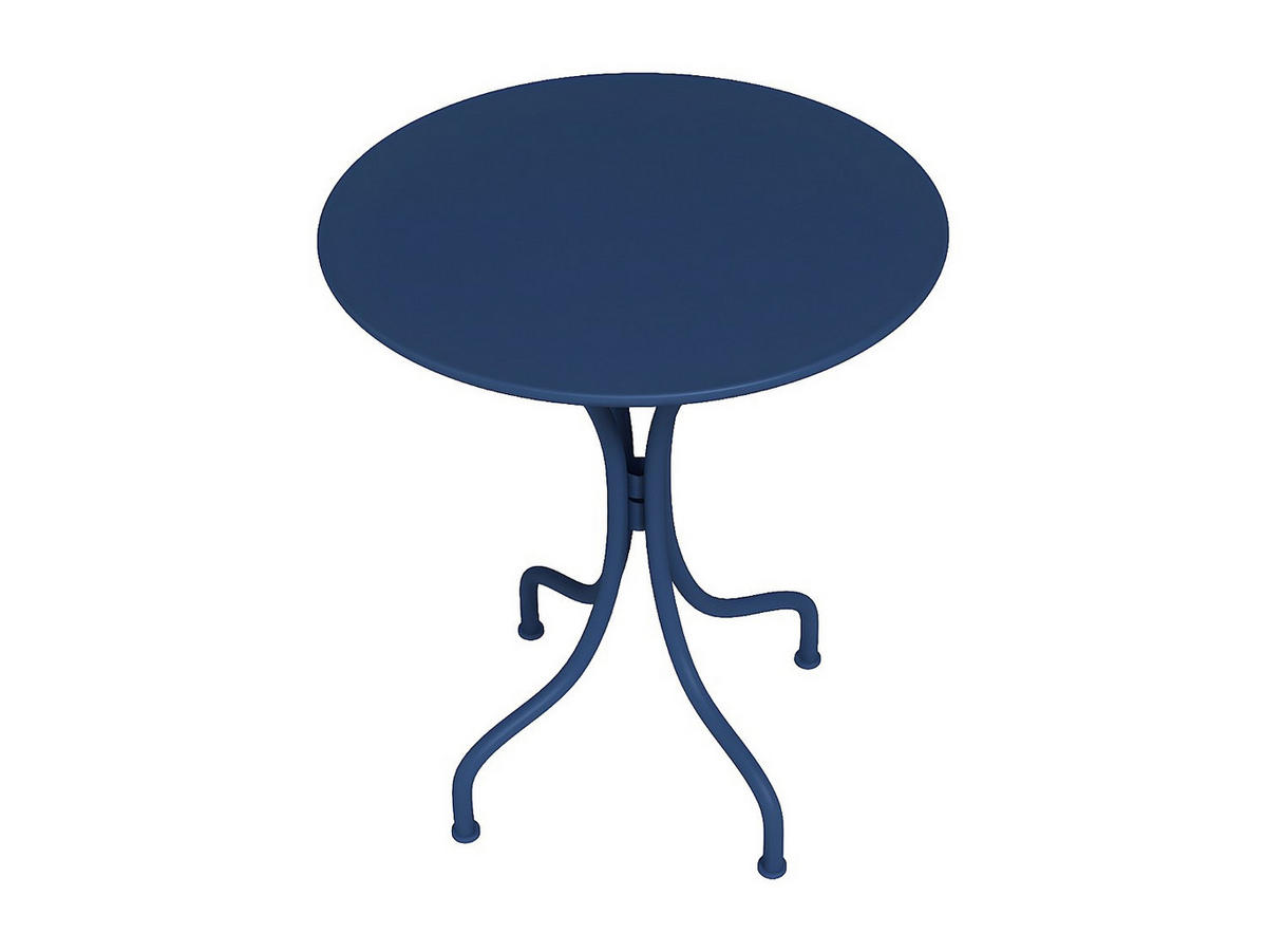 GARTENTISCH rund - D. 60 cm - Metall - Dunkelblau - MIRMANDE von MYLIA - Blau, Metall (60/60/70cm) - Vente-Unique