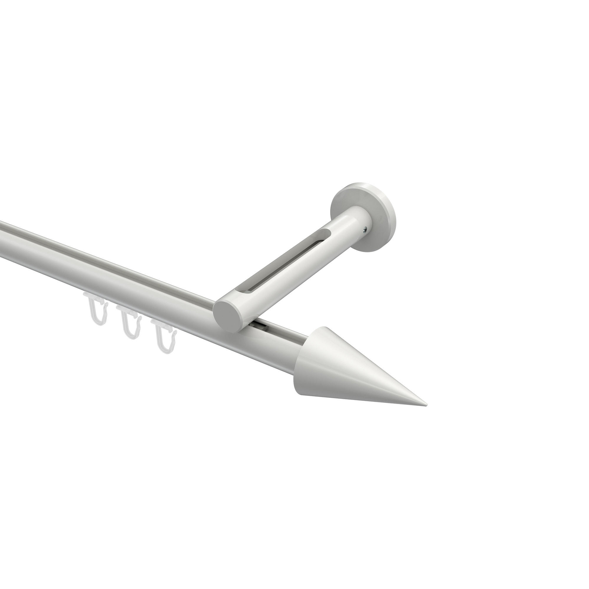 GARDINENSTANGE INNENLAUF Siteno Savio 300 cm (geteilt in 3 x 100 cm), 1-läufig, 20 mm Ø Weiß - Weiß, Metall (300cm) - INTERDECO