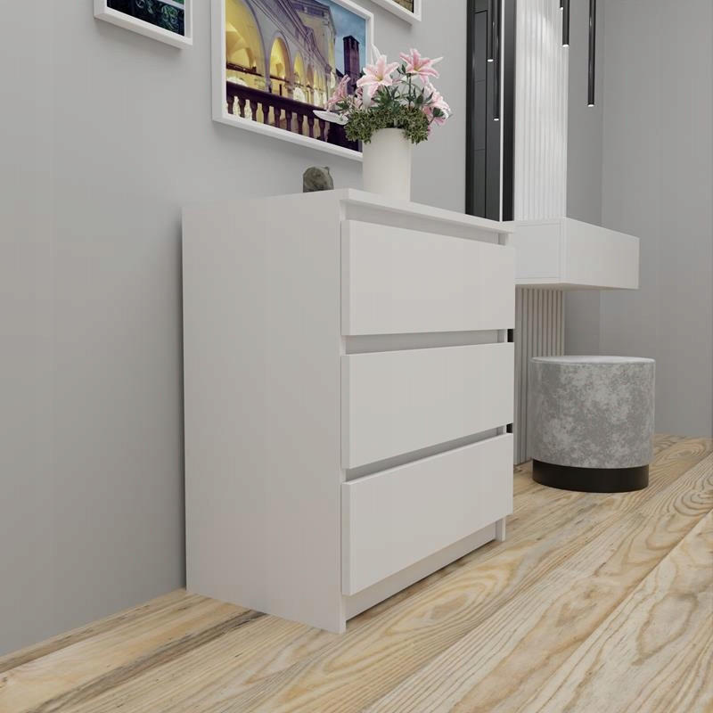 KOMMODE P3 EX3 Weiß 70/40/77 cm - Weiß, Holzwerkstoff (70/77/40cm) - Matkam Möbel