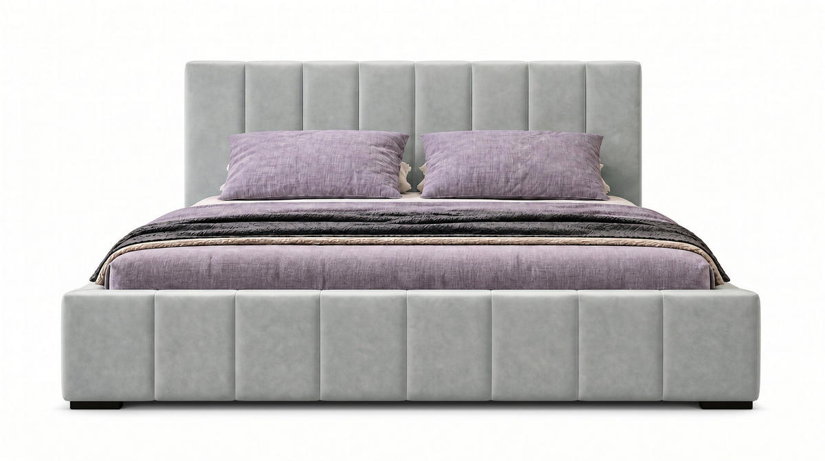 POLSTERBETT 200x200 cm, Nero, Doppelbett mit Bettkasten, Lattenrost aus Holz, Velourstoff, Silbern - Silberfarben, Holz/Kunststoff (200/200cm) - Marpur