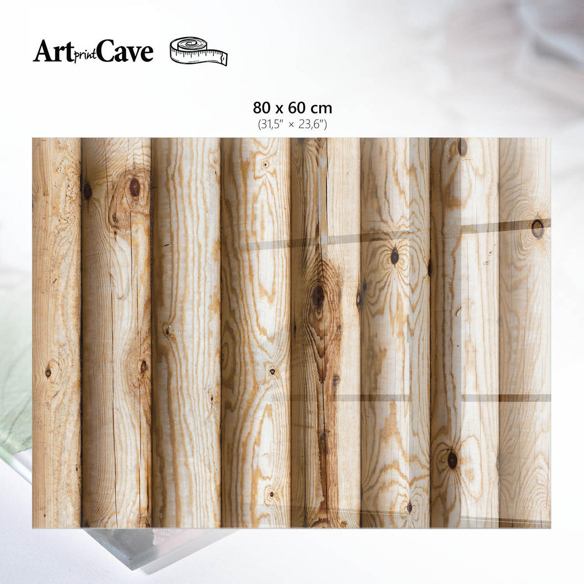 GLASPLATTE 80x60 cm – Holztexturen - Braun, Glas (0.4/80/60cm) - ArtPrintCave