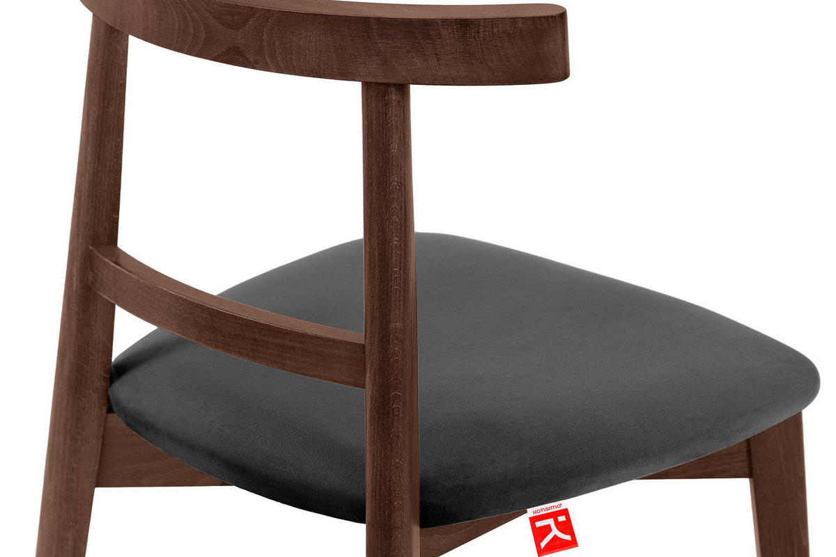 ESSTISCHSTÜHLE LILIO 2 St Vintage, Graphit / mittelbraun - Dunkelgrau/Braun, Holz/Textil (47/76/45cm) - KONSIMO®