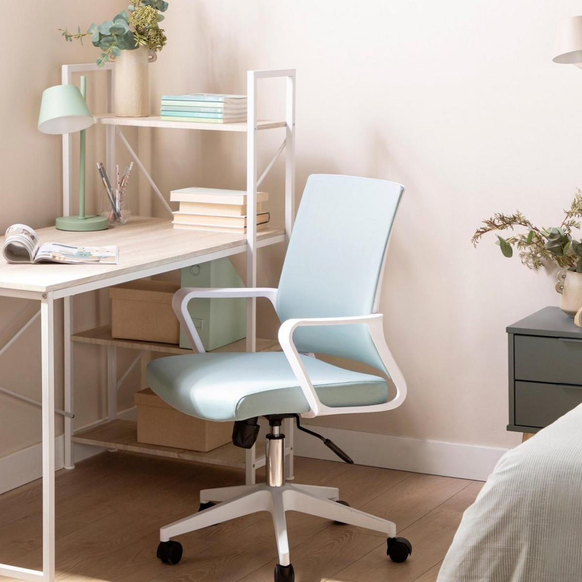 SCHREIBTISCHSTUHL Sayla Grün 60 cm x 95-105 cm - Grün, Textil (60/95/60cm)