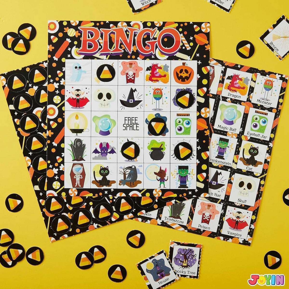 BINGO-SPIELSET Halloween 28 Spieler - Multicolor, Karton (16.6/17.6cm)