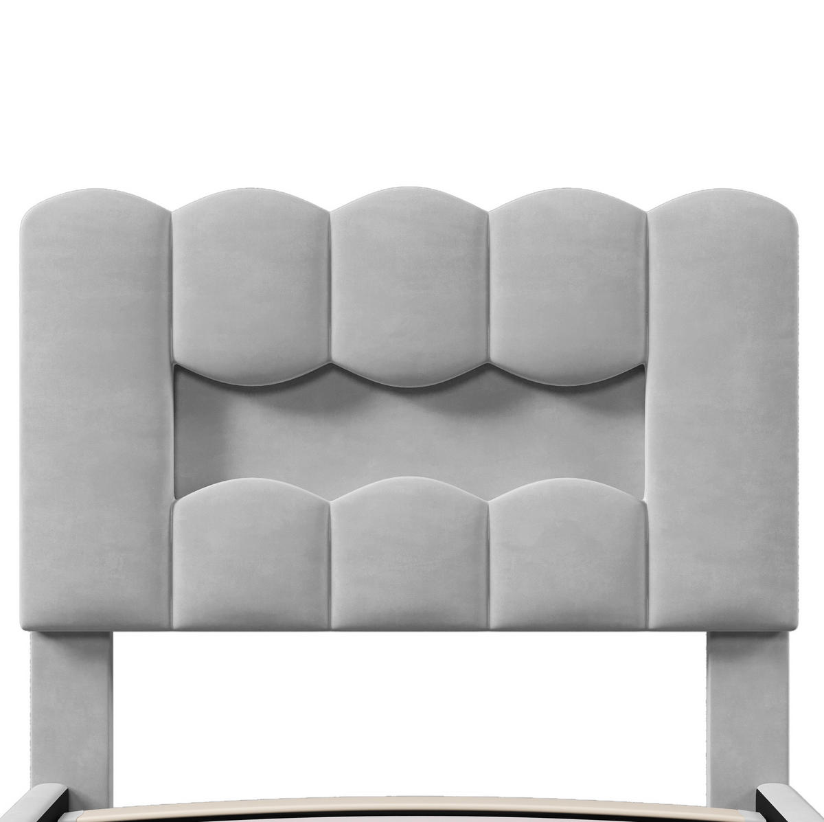 POLSTERBETT 90/200 cm grau aus Samt mit Bettkasten und LED-Beleuchtung - Grau, Textil (90/200cm) - OKMYHOME