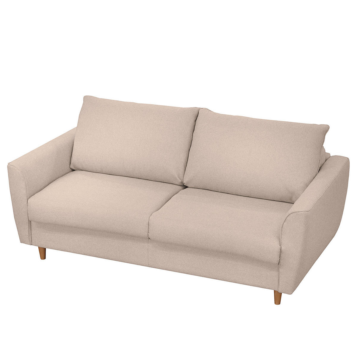 SCHLAFSOFA mit Matratze - Webstoff - Buchefarben/Mauve, Buchenholz/Textil (195/90/102cm) - home24