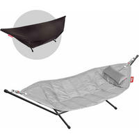 HÄNGEMATTE – Fatboy Headdemock Deluxe – Grau, für Zwei, inkl. Metallgestell, Kissen & Tragetasche, Outdoor, UV-beständig, Wasserabweisend - Hellgrau, Textil (330/110/127cm) - FATBOY