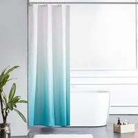 DUSCHVORHANG Textil Aquamarine 90 x 180 cm - Türkis, Textil (90/180cm)